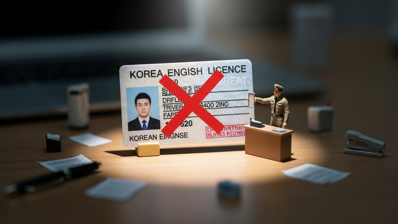 영문 면허증(카드형)은 절대 불가 경고